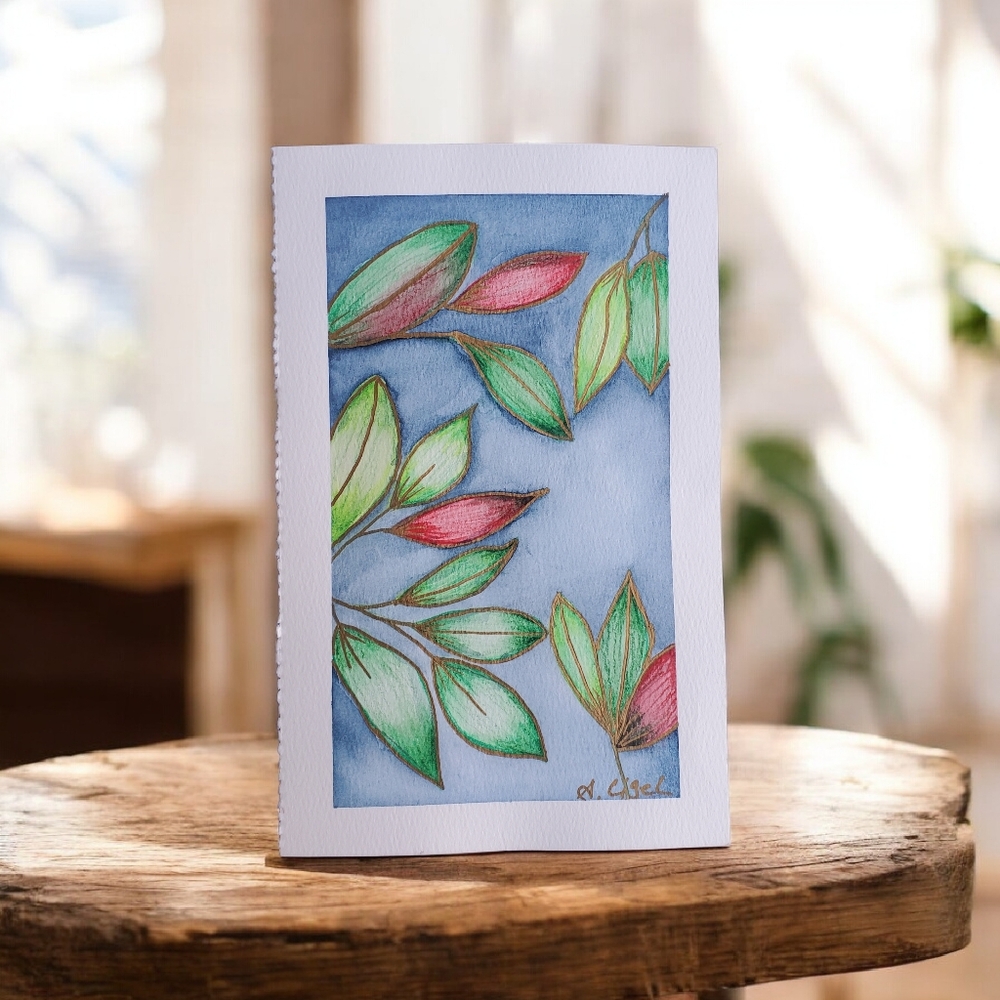 Handmade Leaf Art 5.5 X 8.5in